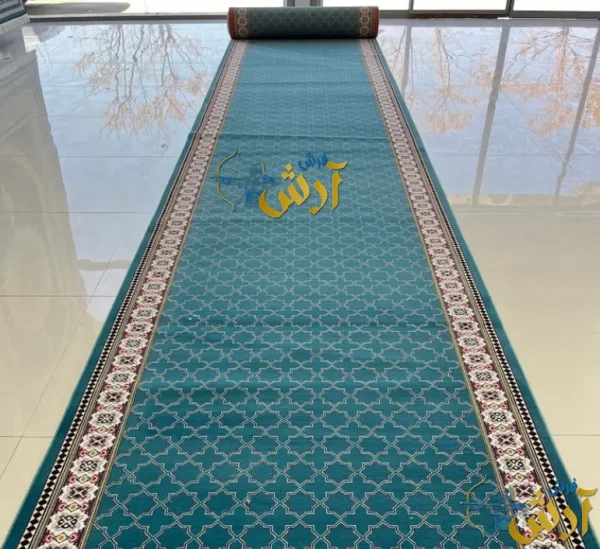فرش سجاده ای آبی آیه کاشان