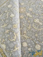 فرش طرح افشان رنگ طوسی نقره ای 1500 شانه رها کاشان