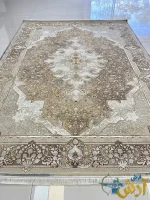 فرش طلاکوب جدید طرح ملینا 1200شانه کاشان