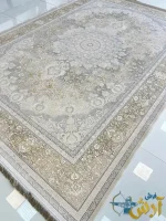 فرش طلاکوب نقره ای 1500 شانه طرح صبا کاشان