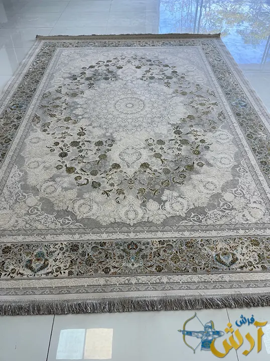 فرش نئوکلاسیک صبا نقره ای 1500 شانه کاشان