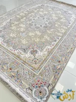 فرش نقره ای جدید طرح بهار 1500 شانه کاشان