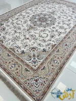 فرش کرم جدید 1500 شانه طرح نگارستان کاشان