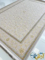 فرش کرم طلایی 1500 شانه طرح رها کرم کاشان
