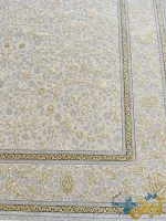 فرش کرم طلایی گل برجسته 1500 شانه طرح رها کرم