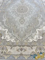 فرش کلاسیک 1500 شانه طرح محوا نقره ای