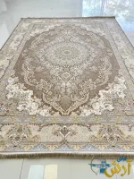 فرش کلاسیک جدید 1500 شانه محوا شکلاتی کاشان
