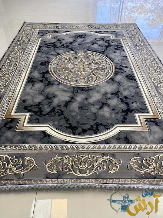 فرش ورساچه 1200 شانه طرح ماهساره دودی کاشان