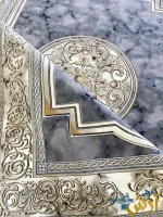 فرش ورساچه طلایی 1200 شانه ماهساره رنگ فیلی