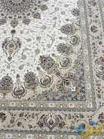 فرش کلاسیک جدید کرم 1500شانه روژان کاشان