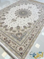 فرش کلاسیک جدید کرم 1500شانه طرح روژان