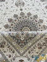 فرش کلاسیک کرم 1500شانه طرح روژان کاشان