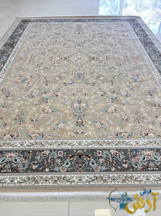 فرش افشان 1200شانه طرح آذین بژ کاشان