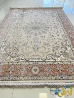 فرش کرم برجسته 1500 شانه طرح گلریس