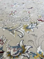 فرش کرم گل برجسته 1500 شانه طرح گلریس