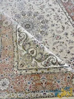فرش کرم گل برجسته 1500 شانه گلریس کاشان
