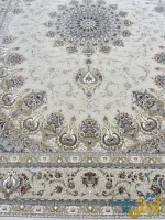 فرش کلاسیک جدید 1500 شانه طرح روژان کرم