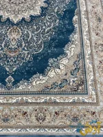 فرش آبی 1200 شانه طرح دلوین کاشان