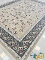 فرش افشان 1200شانه طرح گلستان بژ کاشان