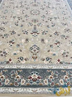 فرش افشان بژ 1200 شانه طرح گلستان کاشان