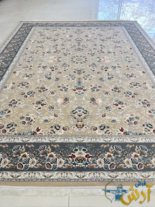 فرش افشان بژ 1200 شانه طرح گلستان