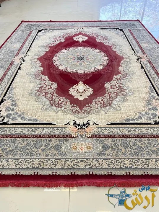 فرش لاکی 1200کاشان شانه طرح ویکتوریا