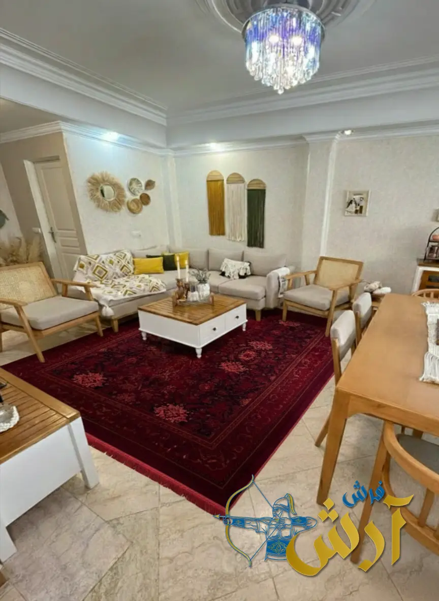 ست مبل و فرش قرمز جدید