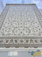 فرش 1200 شانه سفید طلایی افشان زرین