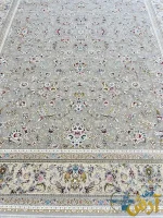 فرش 1500 شانه نقره ای نگار گل برجسته کاشان