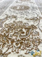 فرش سفید طلایی طرح افشان 1200 شانه زرین