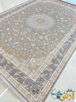 فرش نقره ای طلاکوب طرح دلوین 1200شانه کاشان