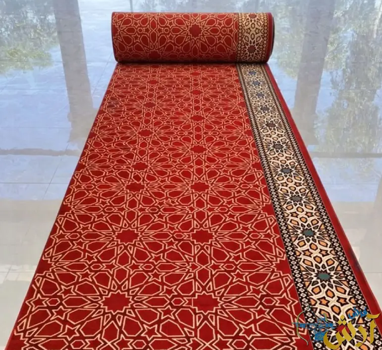 فرش سجاده ای تشریفاتی آیه قرمز