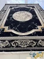 فرش ورساچه فرانسوی 1200شانه مدوسا مشکی کاشان