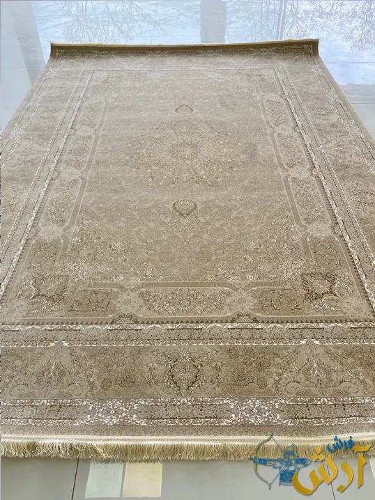 فرش طلاکوب گل برجسته خاتون 1200 شانه کاشان